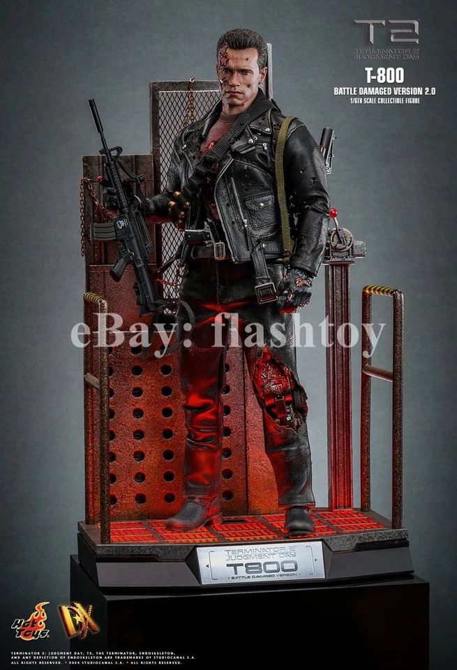 Hot Toys DX46 1/6 Terminator 2: Judgment Day T-800 Battle Damaged 2.0 Figure Toy - Image 3 of 4