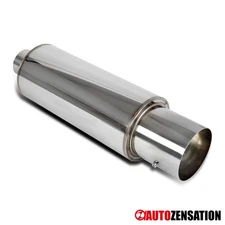 Fit 4" Tip 2.5" Inlet N1 Stainless Steel Exhaust Muffler w/ Silencer
