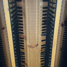 Large Pine Wood CD & DVD Rack Storage Tower Rack | Stores 100 Audio CDs 40 DVDs