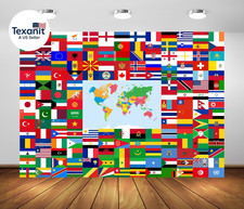 7X5Ft Fabric World Flags Backdrop International Flags Country Flags Banner Backg