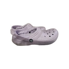 Crocs Classic Purple Glitter Sparkle Clogs, Sz Junior Youth J6, 205937 slingback