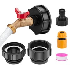 IBC Tote Adapter, 2.44" Fine Thread Adapter for 275-330 Gallon IBC Tote Tank ...