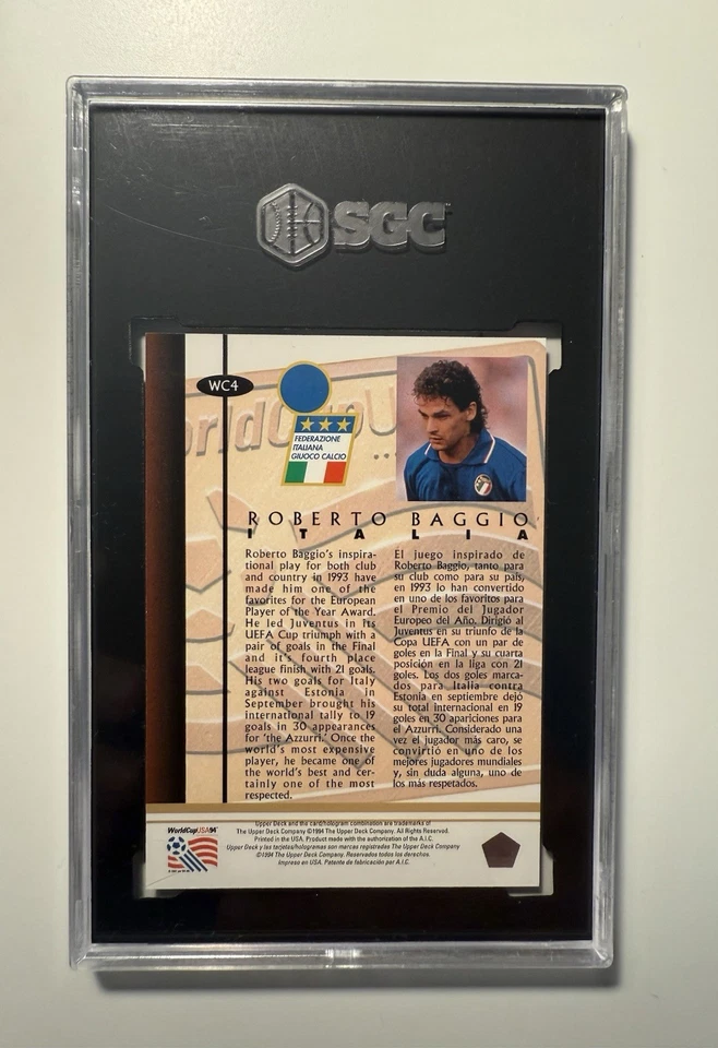 Roberto Baggio 1994 Upper Deck Jugador del Año WC4 UTRA RARO Como Nuevo 9 Foto 2 de 2