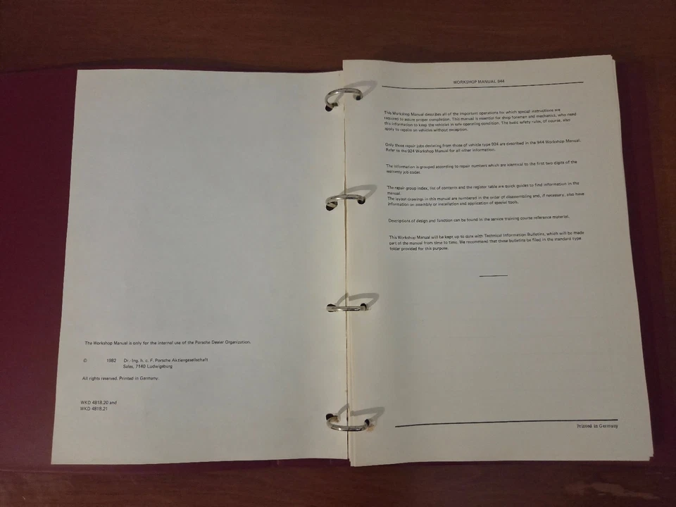 Manual de taller Porsche 944 Foto 2 de 4