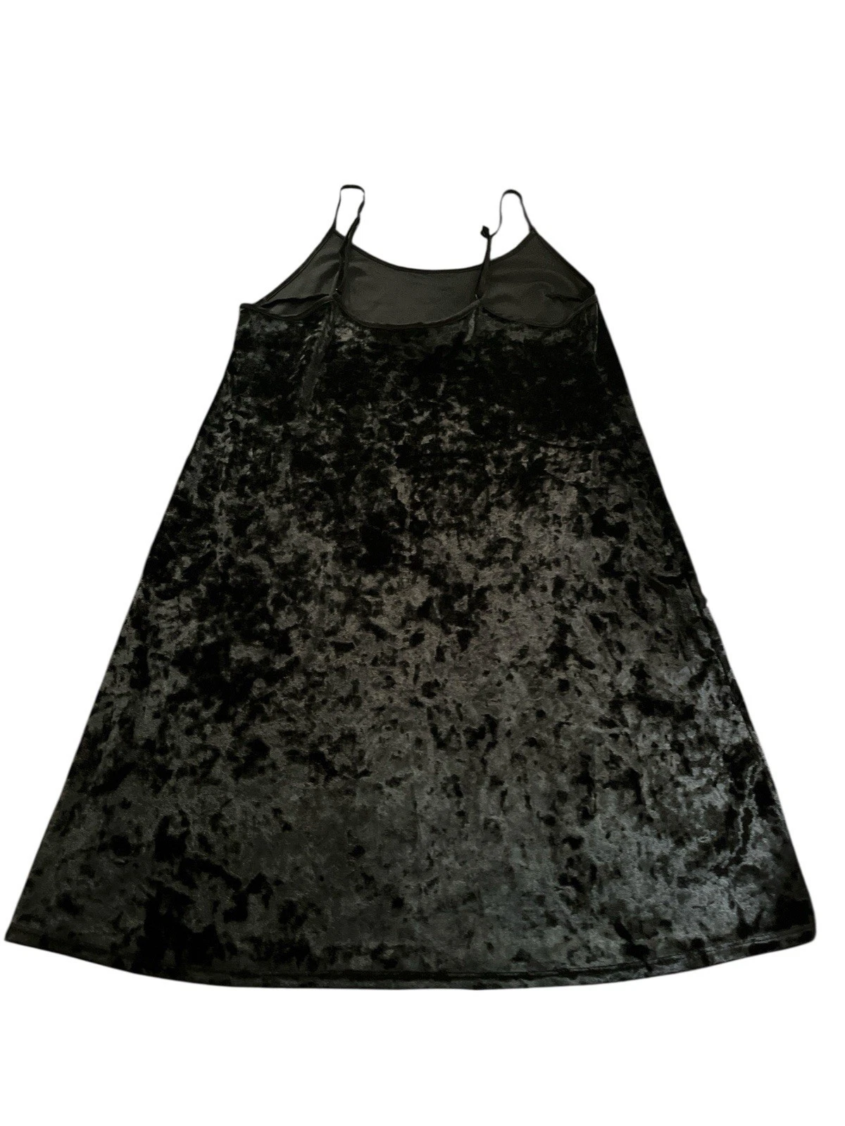 UNDERCOVER Victoria's Secret Tg S XS Abito slip in velluto schiacciato nero regolabile