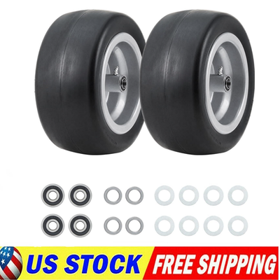 #ad 2 Pack 11x4.00 5 Lawn Mower Tires and Wheel 11x4.00 5 Solid Tires Smooth Tread $49.99