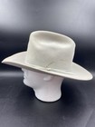 1980s Stetson Rancher 5X BEAVER  Size 7 Cowboy Hat VTG Western Mist Gray Silver
