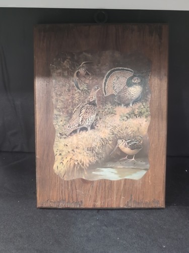 Lynn Bogue Hunt Game Birds Of America Print on Wood, Artwork, Rustic Wood Decor