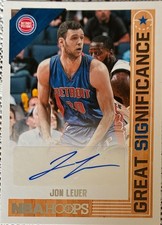 2017-18 Hoops Jon Leuer Great Significance Autographs  DETROIT PISTONS