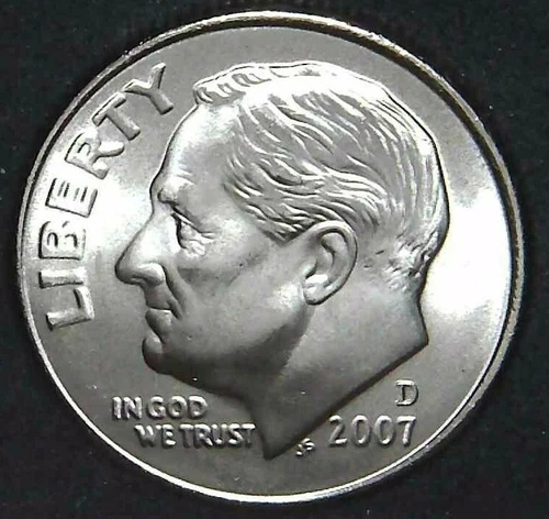 2007-D Roosevelt Dime — photo from the most recent tracked eBay sale