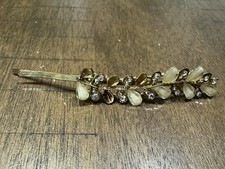 Vintage 3.5 Hair Bobby Pin Gold Tone Rhinestones see