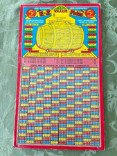 Vtg Punch Board E-Z Pickin Game 5cent Trade Simulator Gambling BarrelNewOldStock