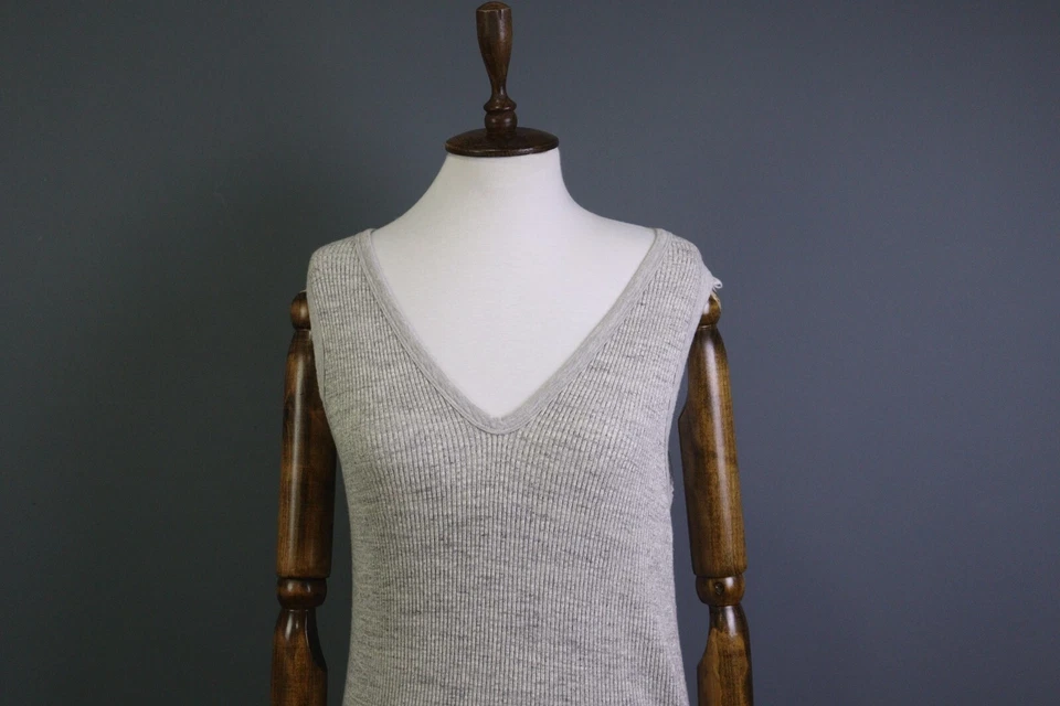 Vestido sin mangas suéter estándar James Perse gris mezcla de algodón liso talla 3 Foto 2 de 4