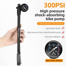 WEST BIKING 300PSI Bicycle Front Fork Rear Shock Pump Gauge MTB Road Bike Pump