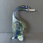 Vintage Murano Seguso Art Glass Duck Bird Sculpture Blue Green Hombre