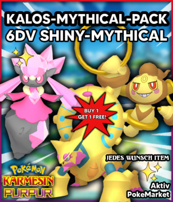 KALOS MYTHICAL   SHINY 6DV   Pokemon Karmesin und Purpur Lvl 100 B1G1 FREE!