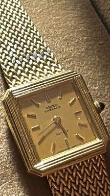 Seiko Lassale Vintage GT Quartz Watch 2320-2750 Sq. Face Mesh Band W/ ORIG BOX
