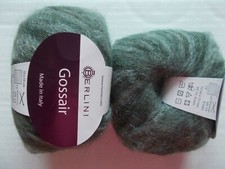 Berlini Gossair mohair blend yarn, Gunmetal, lot of 2 220 yds each 
