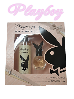 PLAYBOY PLAY IT LOVELY FOR WOMEN EDT OZ/BODY MIST 8OZ GIFT SET