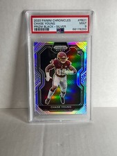 2020 PANINI CHRONICLES BLACK SILVER PRIZM RC ROOKIE CHASE YOUNG PSA 9