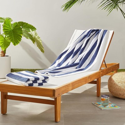 100% Cotton Terry Absorbent Cabana Stripe Pool & Beach Towels, Sof