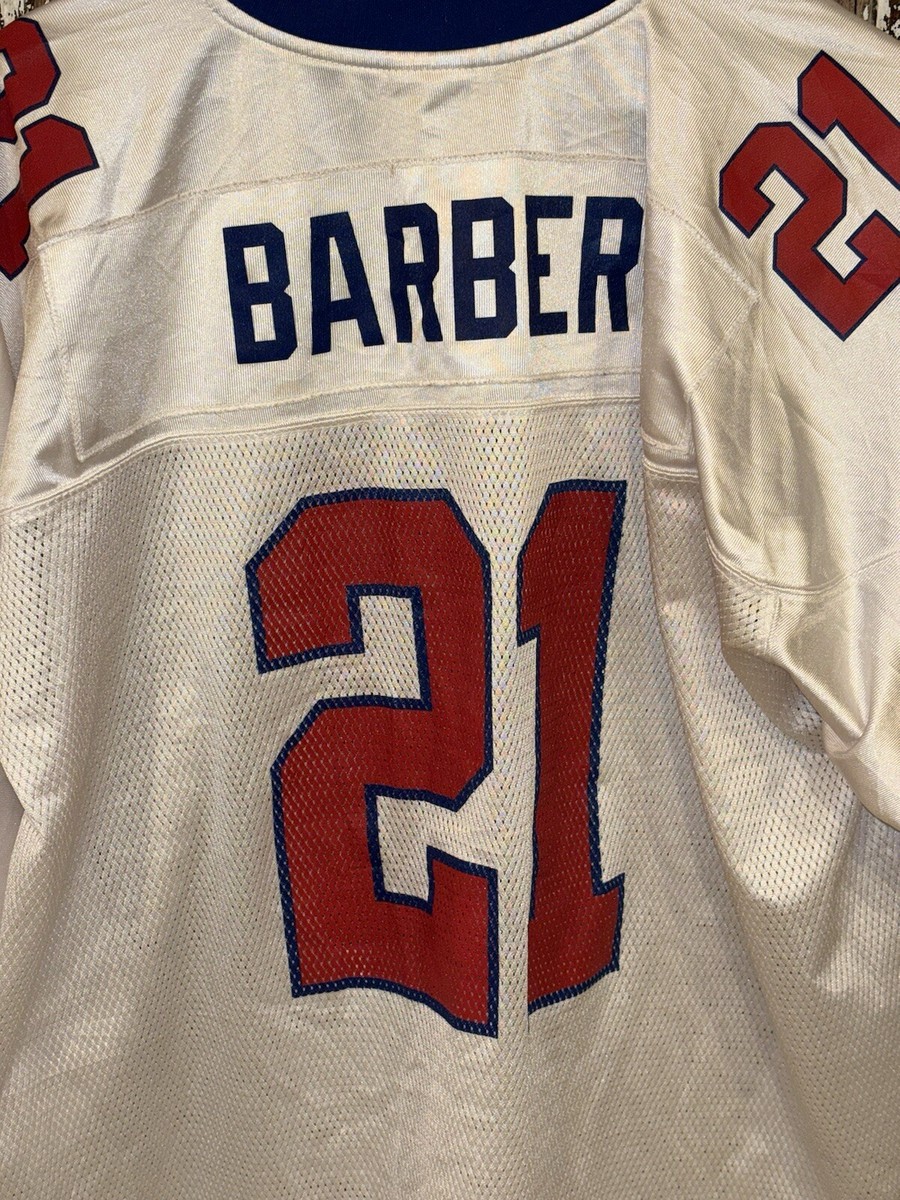 Tiki Barber Giants Football jersey #21 White Reebok NFL Equipment