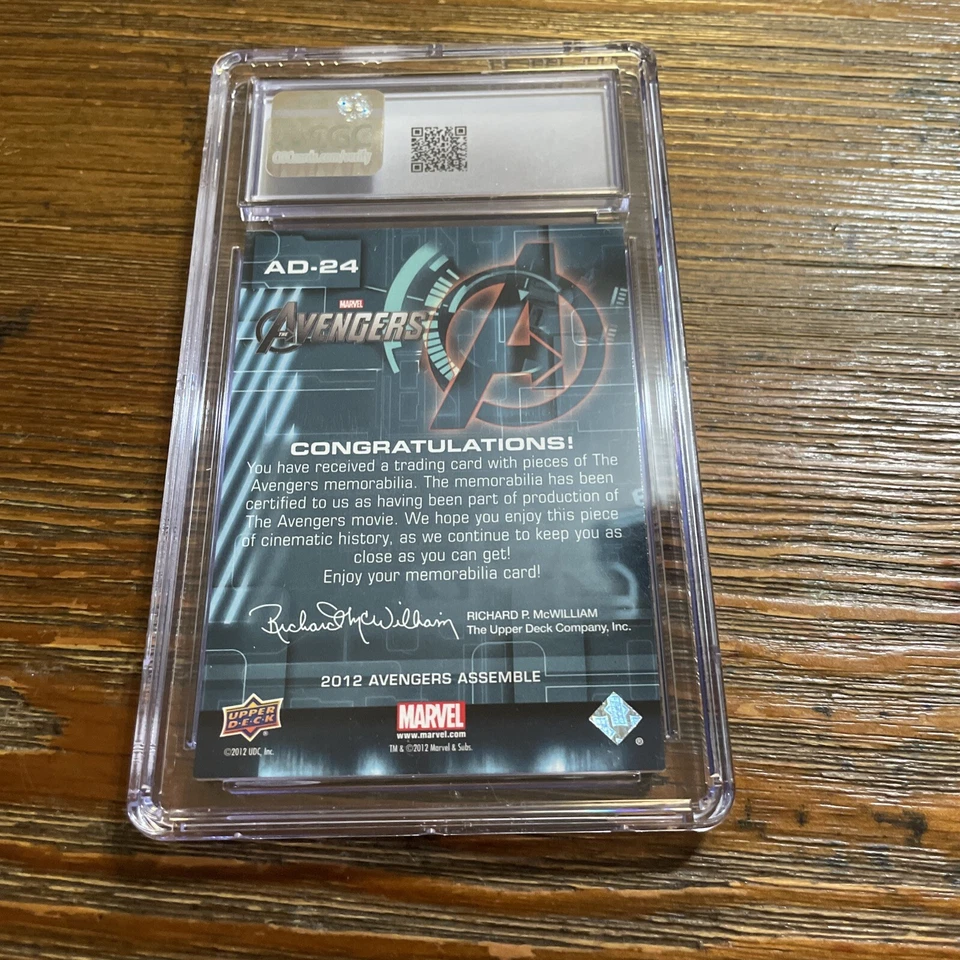 CGC 9 Avengers Assemble 2012 AD-24 Hawkeye Captain America Duo Memorabilia Card - Image 3 of 3