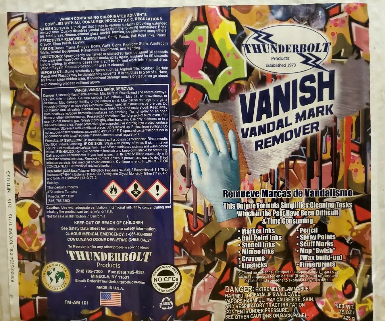 Sprayway Gel Vandal Graffiti Mark Remover 15 oz SW880 Spray Paint