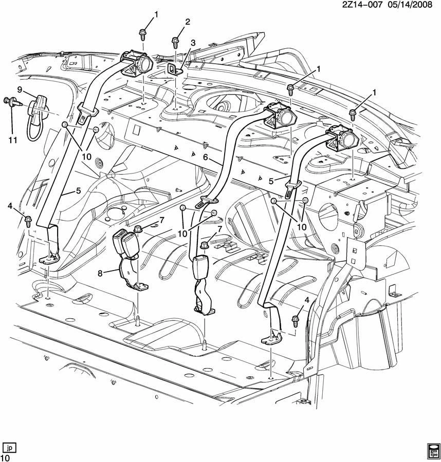 Cinturón de seguridad central trasero Malibu Aura G6 2004-2009 bronceado neutro nuevo 25906521 19180011 Foto 4 de 4