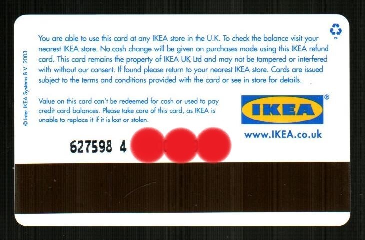 IKEA ( UK ) Alternating Arrows ( 2003 ) Refund Gift Card ( $0 ) | eBay