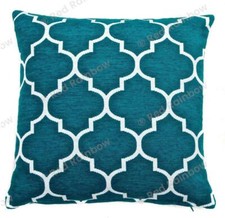 Chenille Geometric 18 inch / 45cm Cushion Cover Orange, Teal Blue, Yellow, Grey 