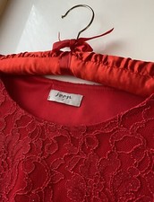 Stunning Red Sparkle Floral Lace Pencil Dress Size 12 Fit Approx 10/12
