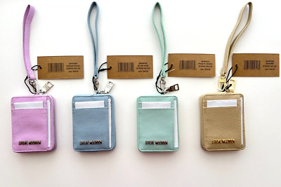 STEVE MADDEN BPIPPER SMALL ZIP  WALLET CARD CASE WRISTLET PEBBLE TEXTURED NWT