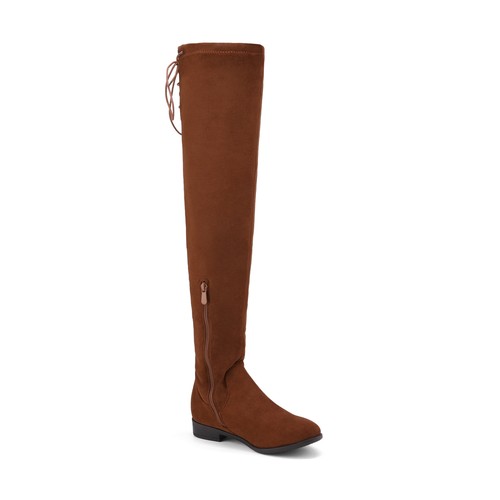 DREAM PAIRS Womens Ladies Over The Knee Boots Stretch Flats Thigh High Boots - Picture 13 of 33