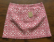 Boden Geometric Cotton Textured Red Pockets A-line Lined Mini Skirt Size US 10