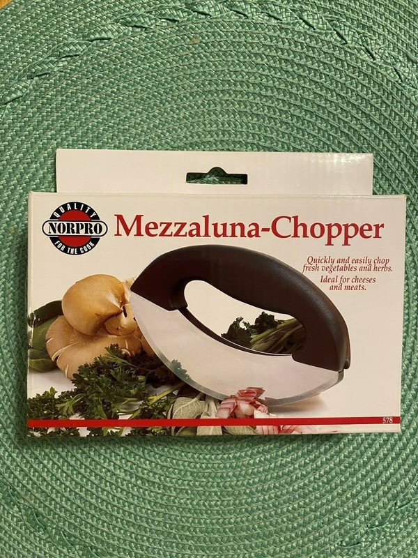 Mezzaluna Chopper - Chop Fresh Vegetables and Herbs and More - Brand New