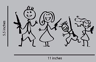Download Stick Figure Familiy With Guns Rights Make Your Family Decal Sticker Color Ebay
