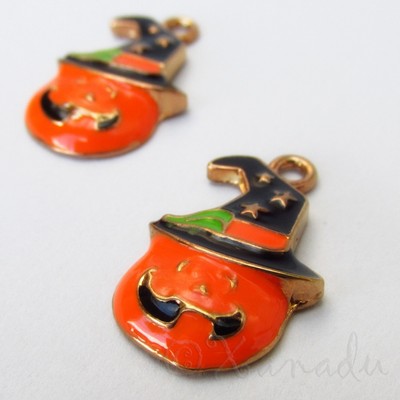 Halloween Pumpkin Jack O Lantern Orange Enamel Charms C2908 - 2, 5 Or ...