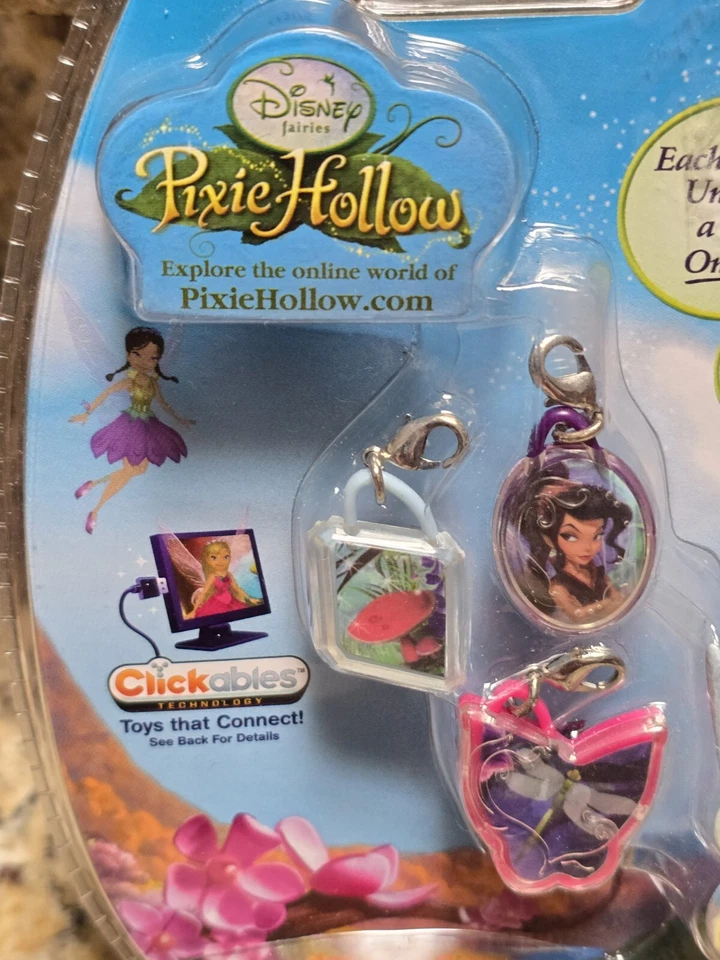 Tinkerbell Fairies Pixie Hollow Clickables Fairy Bracelet Charm NEW LOT OF 2 - Image 3 of 4