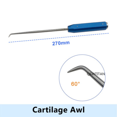  ACL/PCL Cartilage Awl Bone Cone Aluminum Handle 25° 90° Orthopedic Instrument