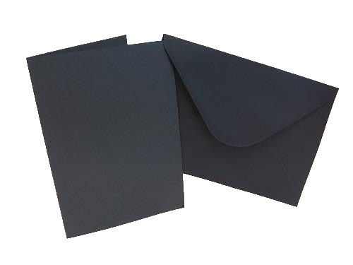 20 Black Blank Greeting Cards A5 300gsm 148x210mm + 20 Black Env 162x228mm AM19