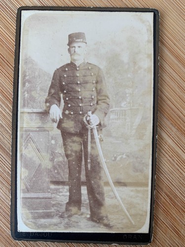 Vieille Photo Algérienne, Portrait Militaire Cdv, Clavier Alger 1868, Original