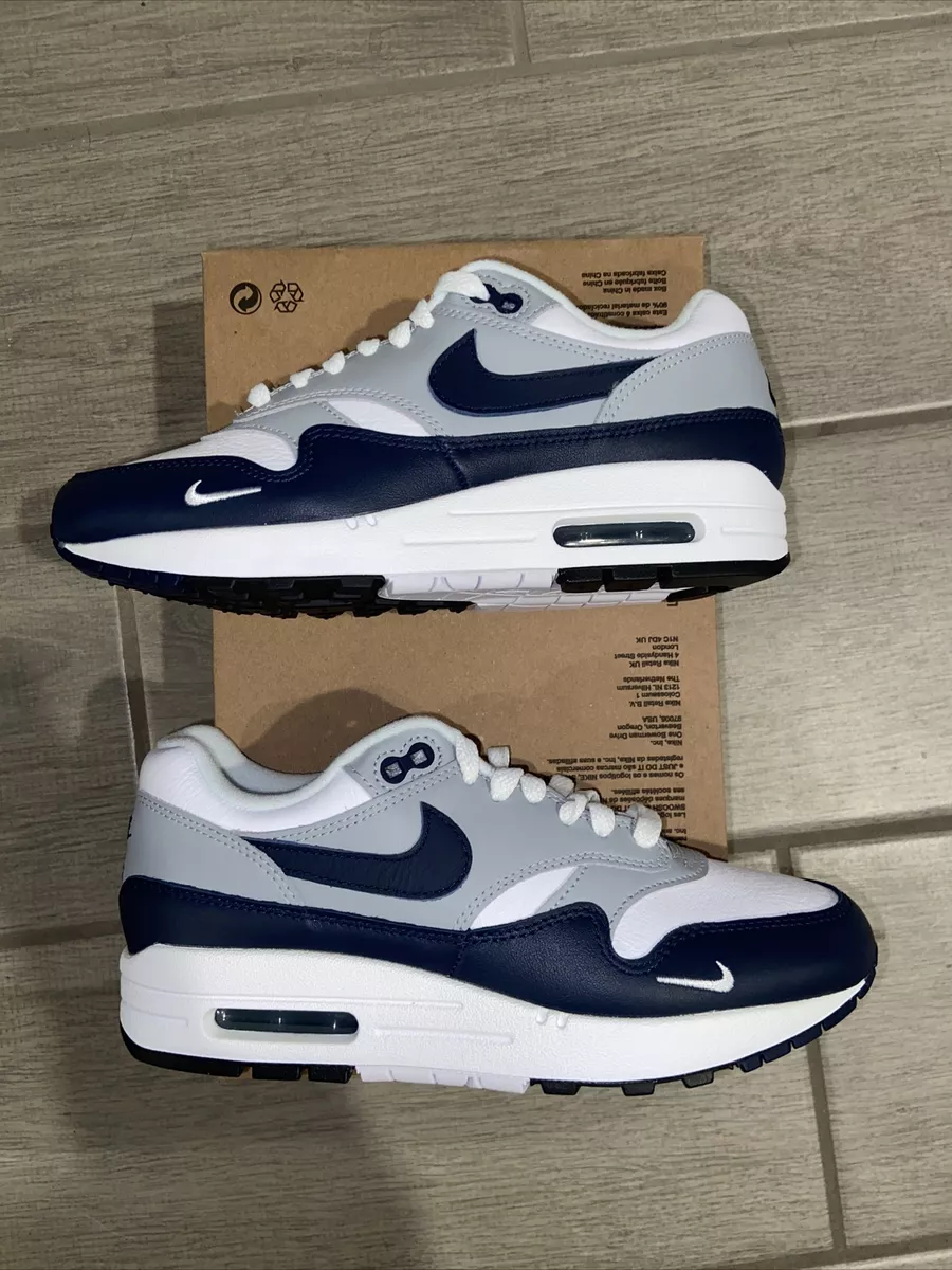 Nike White and Grey Air Max 1 LV8 Sneakers