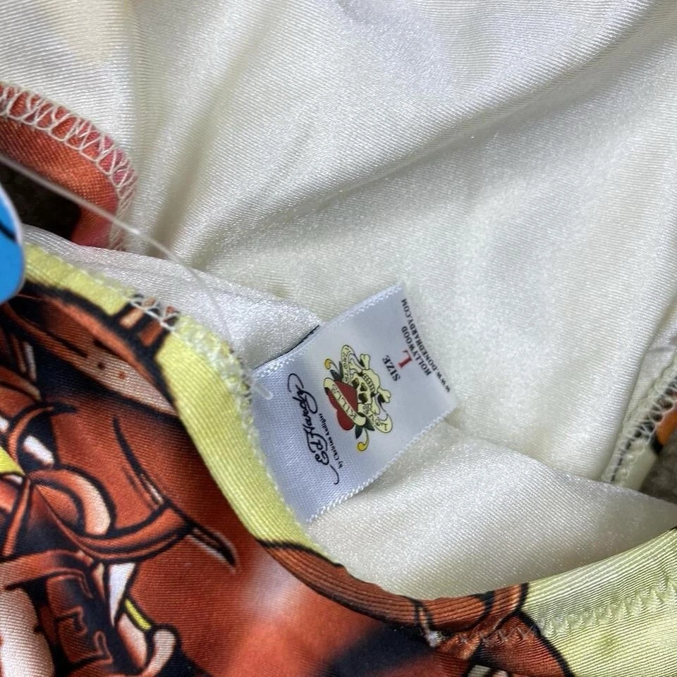 NWT Rare Y2K Vintage Mcbling Ed Hardy Monokini Sz L - Image 3 of 4