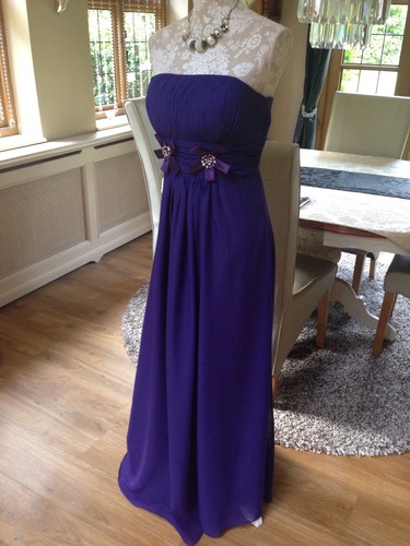 LIGHT IN THE BOX PURPLE PROM BANDEAU EVENING DIAMANTE LONG BALL GOWN DRESS  12 | eBay