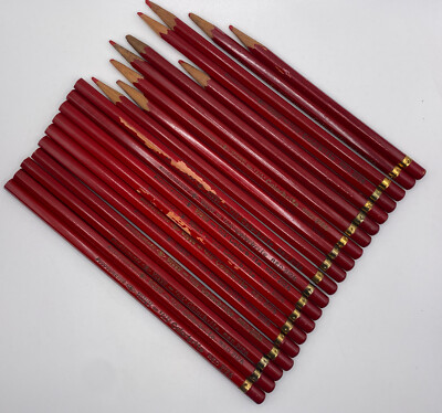 Lot 20 Vtg Eberhard Faber Colorbrite Extra Thin Red Pencils 2126 10 Unsharpened