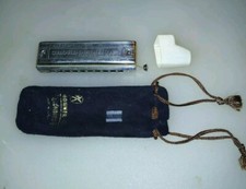 M HOHNER HARMONICA CHORDMONICA  I CHROMATIC 10 HOLE A GERMANY ORIGINAL BAG OLD