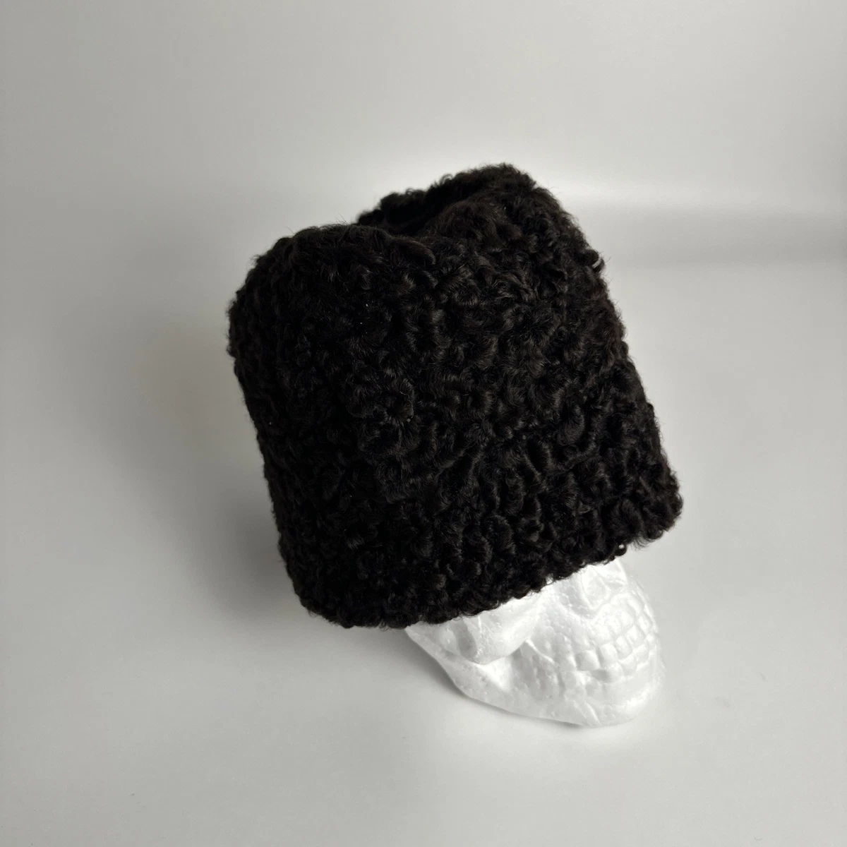 VINTAGE Black Russian Style Cossack Faux Fur with Neck Ear Flaps Hat (Size: S) Black Faux Fur Russian Hat - Etsy main image 4