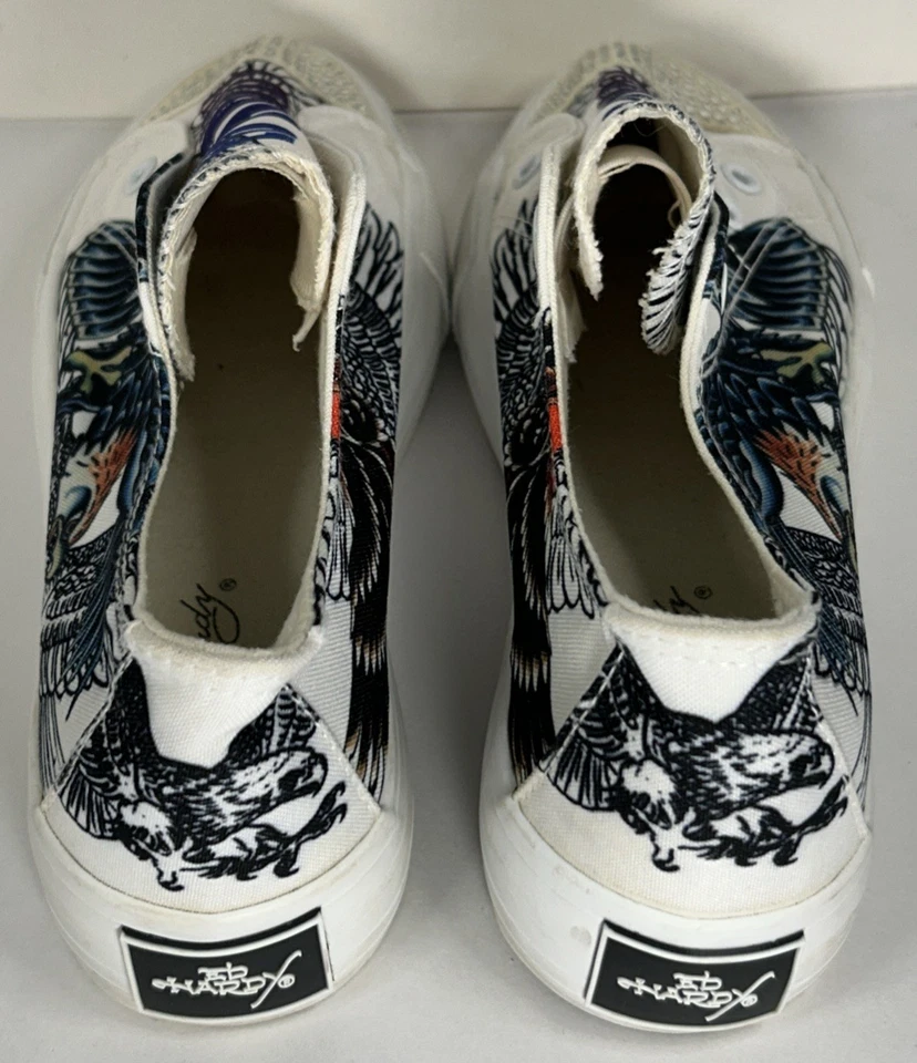 Ed Hardy Poppy Eagle Rhinestone No Lace Slip On Shoes Sneakers Womens Size 8 - Image 4 of 4