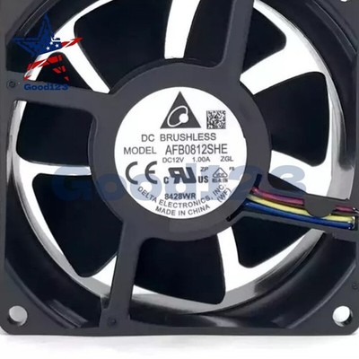 1 PC Delta AFB0812SHE 8038 DC12V 1.00A 8CM 4-Wire Cooling fan